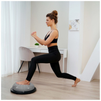 Полусфера BOSU гимнастическая, массажная, с насосом, 46х20 см, цвет серый