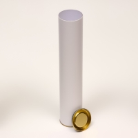 Тубус 63х350 мм (330 мм внутр. высота), под футболку, белая, картон, металлическая крышка Тубус 63х350 мм (330 мм внутр. высота), под футболку, белая, картон, металлическая крышка