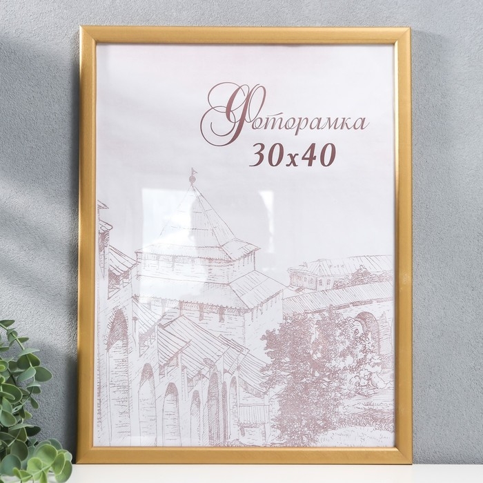 Фоторамка сосна с19 золото 30х40 см (пластиковый экран) Фоторамка сосна с19 золото 30х40 см (пластиковый экран)
