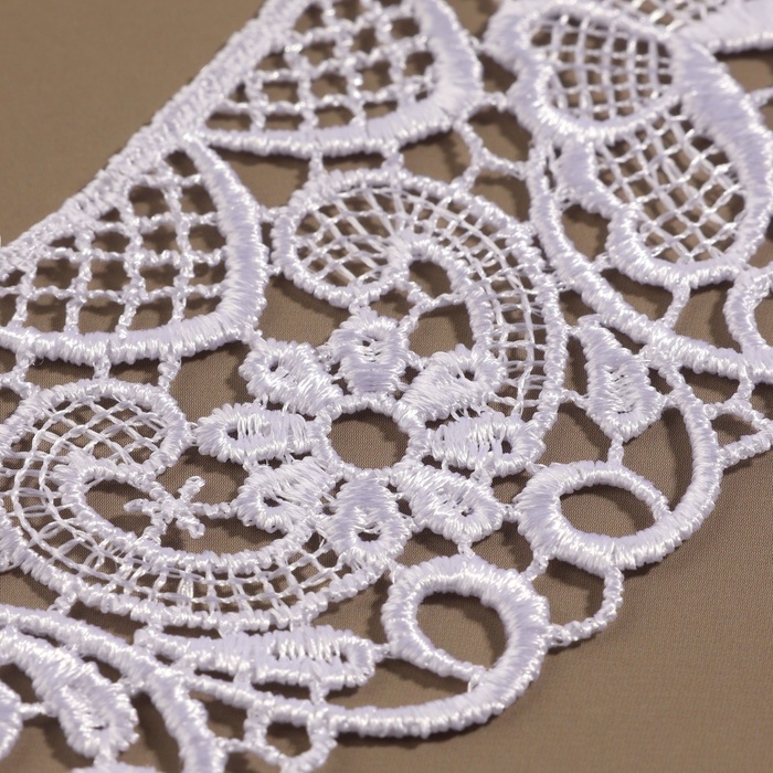 Воротник пришивной, гипюровый, 22 &times; 5,5 см, цвет белый
