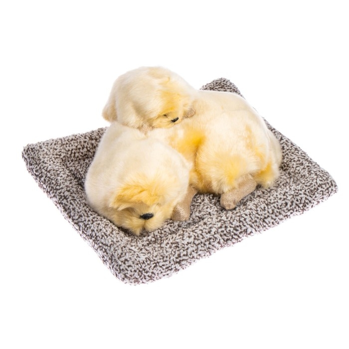 Игрушка на панель авто, собаки на подушке, бежевый окрас Игрушка на панель авто, собаки на подушке, бежевый окрас