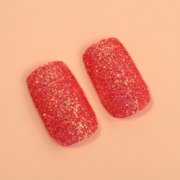 Накладные ногти «Сияние», 12 шт, с блёстками, с клеевыми пластинами, форма мягкий квадрат, красные Накладные ногти «Сияние», 12 шт, с блёстками, с клеевыми пластинами, форма мягкий квадрат, красные