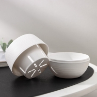 Горшок для цветов с поддоном &laquo;Япония&raquo;, 125 мл, d=8 см, h=6,5 см, цвет белый