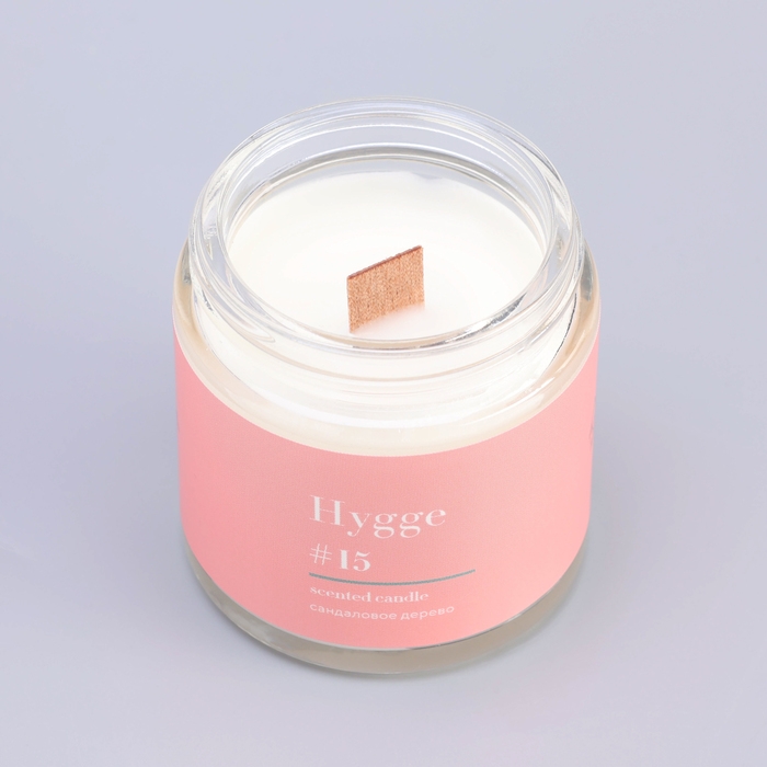 Свеча ароматическая Свеча ароматическая "Hygge" #15 Сандаловое дерево, соевый воск, в банке, 90 г