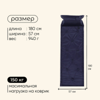 Коврик туристический maclay, самонадувающийся, 188х57х2.5 см, цвет синий Коврик туристический maclay, самонадувающийся, 188х57х2.5 см, цвет синий