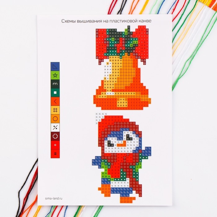 Вышивка крестиком на новый год на деревянной канве &laquo;Пингвин с колокольчиком&raquo;, новогодний набор для творчества