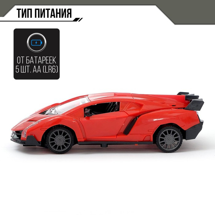 Машина радиоуправляемая &laquo;Спорт-Кар&raquo;, открываются двери, работает от батареек, цвета МИКС