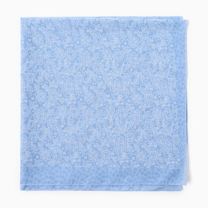 Платок женский, цвет голубой, размер 70х70 Платок женский, цвет голубой, размер 70х70