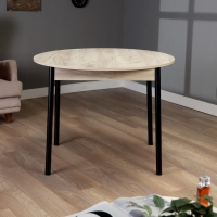 Стол круглый кухонный Цент, 1000х1000х750, Дуб крафт серый