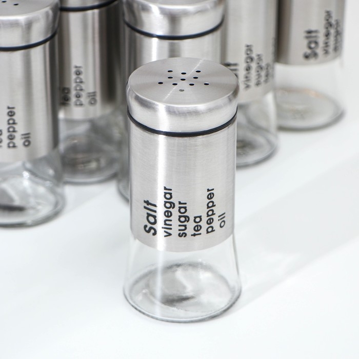 Набор ёмкостей для специй из стекла &laquo;Стиль&raquo;, 170 мл, 5,5&times;11 см, 12 шт