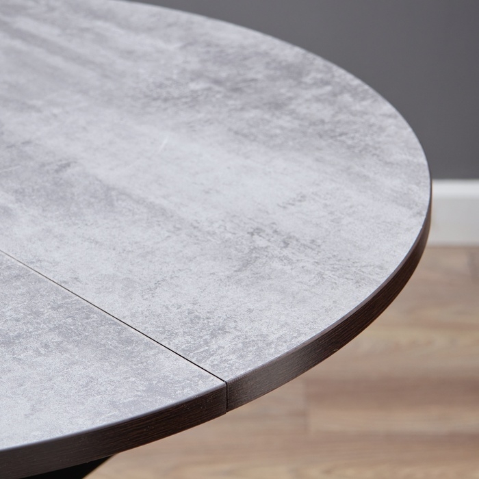 Стол обеденный на одной ножке раздвижной Норд, 90(122)х90х79, ЛДСП 22мм/Пластик, Бетон