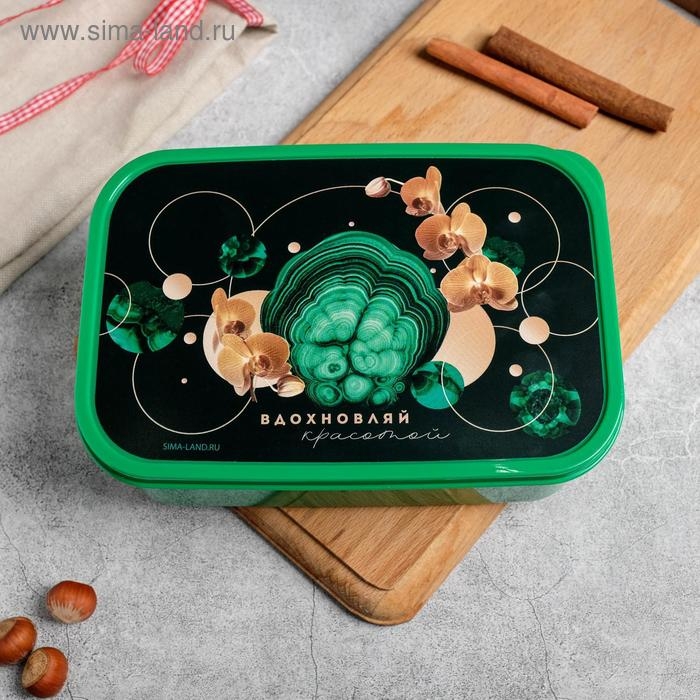 Ланч-бокс прямоугольный FoodVibes &laquo;Вдохновляй&raquo;, 1200 мл