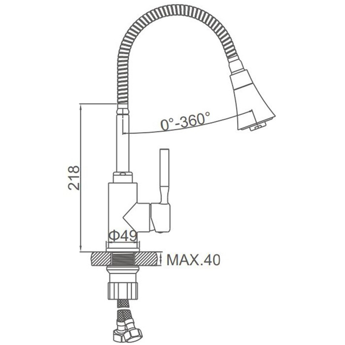 Смеситель для кухни Accoona A9890T-1, однорычажный, силиконовый излив, серый/хром