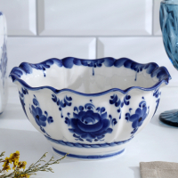 Салатник &laquo;Визит&raquo;, большой, 18,5&times;18,5&times;9,5 см, гжель