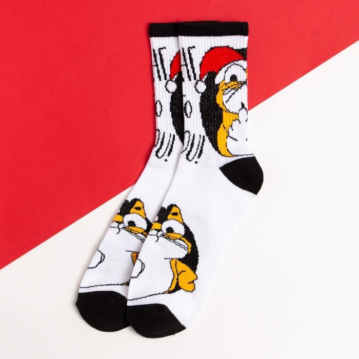 Носки новогодние мужские KAFTAN Носки новогодние мужские KAFTAN "F*ck" размер 41-44 (27-29 см), цвет белый