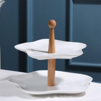 Блюдо керамическое 2-х ярусное &laquo;Эстет&raquo;, d=22/26 см