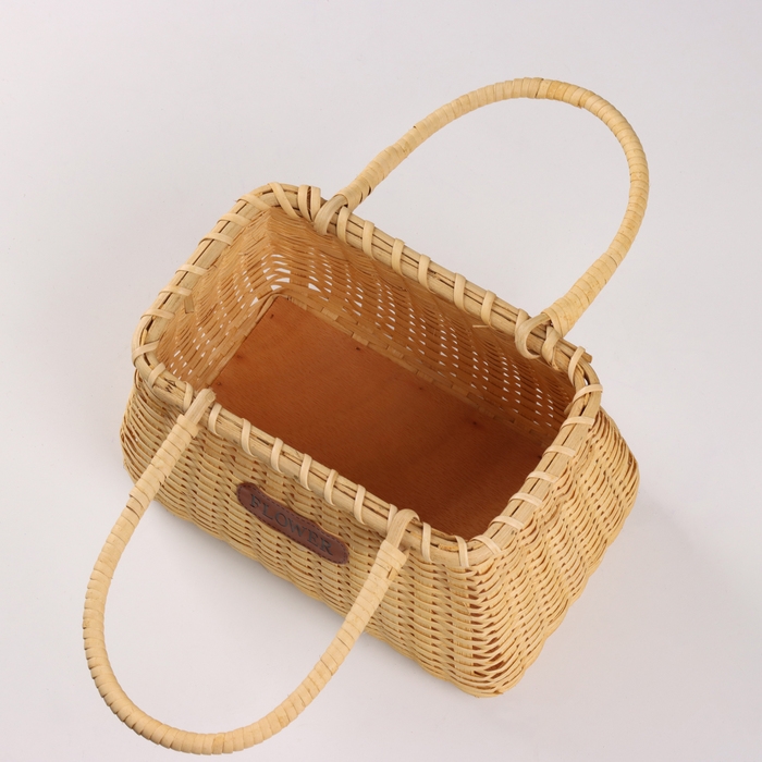 Корзина плетеная (ротанг), 23х14,5хН15/30,5 см, 1 шт., натуральный