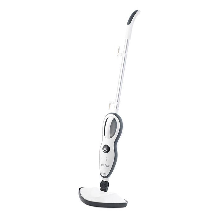Паровая швабра Kitfort КТ-1008, 1500 Вт, 370 мл, 10 насадок, бело-серый Паровая швабра Kitfort КТ-1008, 1500 Вт, 370 мл, 10 насадок, бело-серый