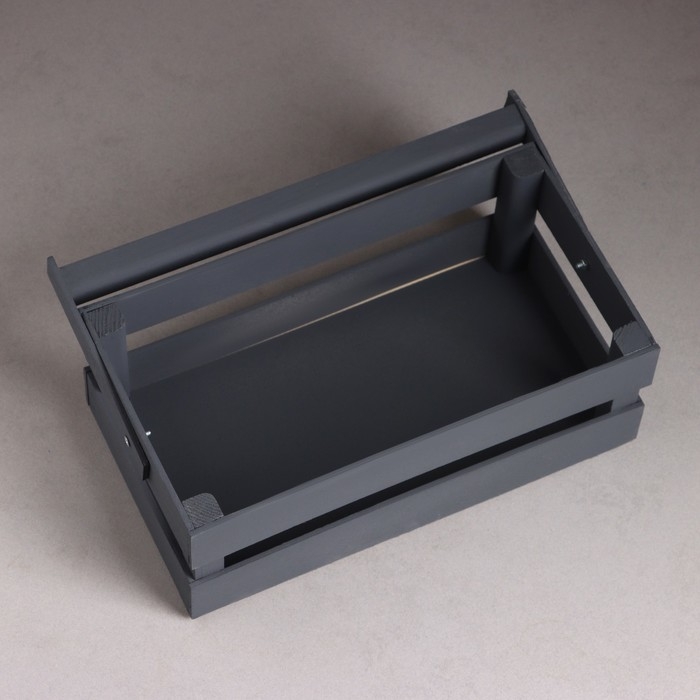 Кашпо деревянное 24.5&times;13.5&times;9 см "Двушка Лайт", двухреечное, серый Дарим Красиво