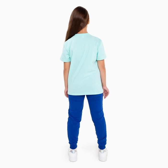 Брюки для девочки, цвет синий, рост 164