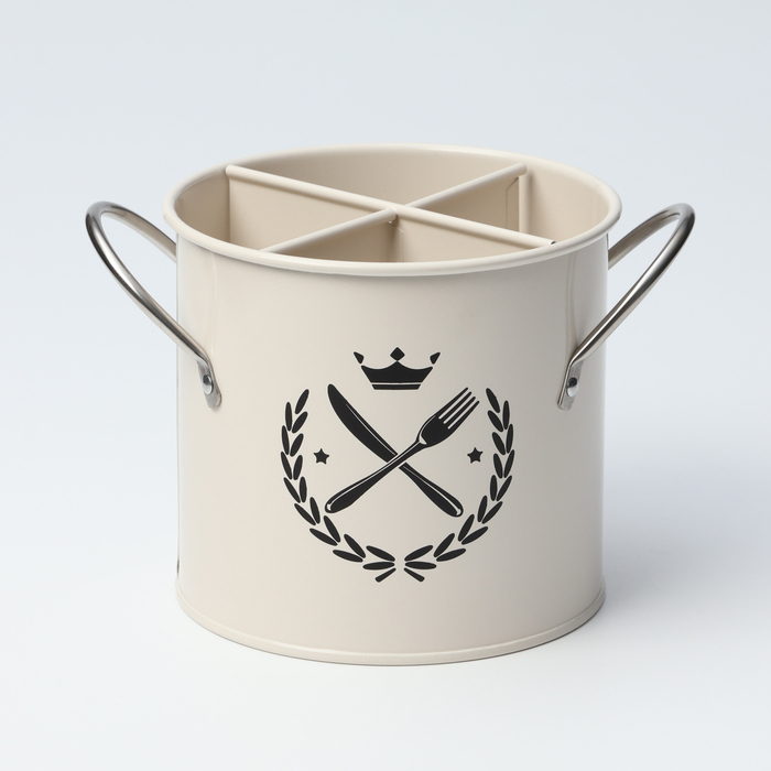 Подставка под столовые приборы Crown, h=13 см, цвет белый Подставка под столовые приборы Crown, h=13 см, цвет белый