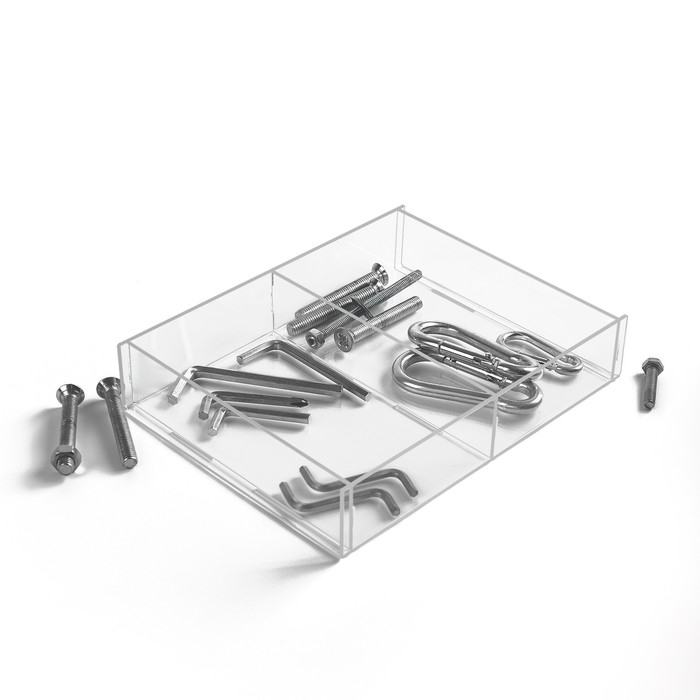 Подставка для презентации, два отделения 20,3&times;15,4&times;3,8 см, оргстекло 2 мм, В ЗАЩИТНОЙ ПЛЁНКЕ