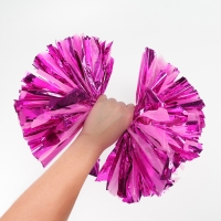 Помпон 1шт, цвет фуксия+ розовый Помпон 1шт, цвет фуксия+ розовый