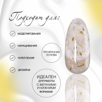 Гель для наращивания, с сухоцветами, 3-х фазный, 9 гр, LED/UV, цвет прозрачный/жёлтый Гель для наращивания, с сухоцветами, 3-х фазный, 9 гр, LED/UV, цвет прозрачный/жёлтый