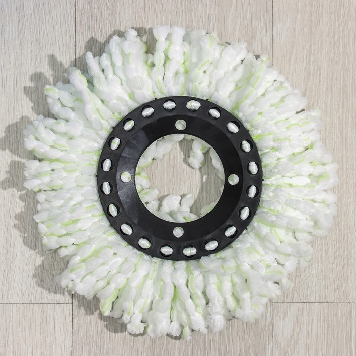 Швабра с отжимом и ведро с пластиковой центрифугой мини: ведро 7,2 л, швабра 113 см, запасная насадка из микрофибры, цвет МИКС