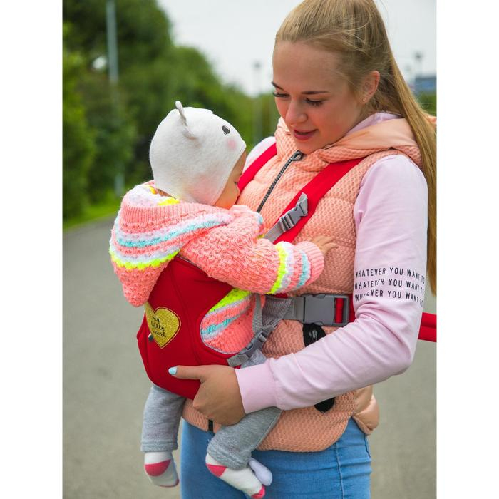 Рюкзак-кенгуру для малыша «Моё сердечко», от 3 до 10 кг., цвет красный, Крошка Я Рюкзак-кенгуру для малыша «Моё сердечко», от 3 до 10 кг., цвет красный, Крошка Я