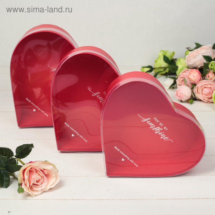 Набор коробок 3 в 1, красный, 28 х 26 х 11 - 23 х 21 х 8 см Набор коробок 3 в 1, красный, 28 х 26 х 11 - 23 х 21 х 8 см