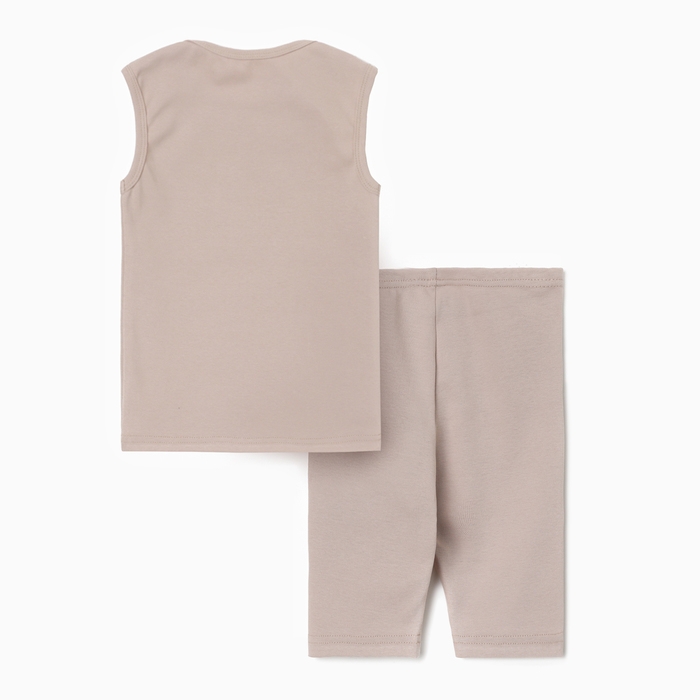 Комплект для девочки (майка и велосипедки) MINAKU, цвет бежевый, рост 98 см Комплект для девочки (майка и велосипедки) MINAKU, цвет бежевый, рост 98 см