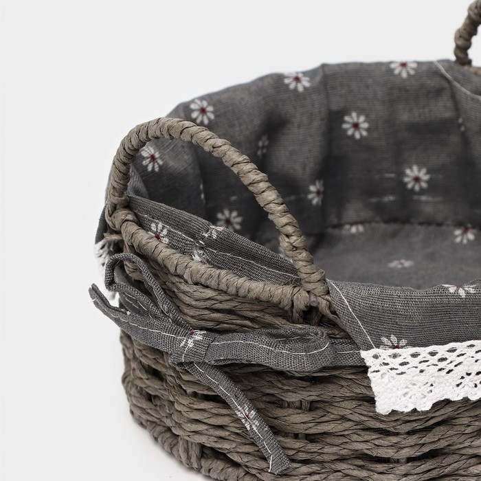 Корзины для хранения LaDо́m, ручной работы, 2 шт, размер: 21&times;21&times;13 см, 25&times;25&times;14 см