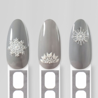 Новый год! Наклейки для ногтей &laquo;Снежинки&raquo;, объёмные, матовые, цвет белый