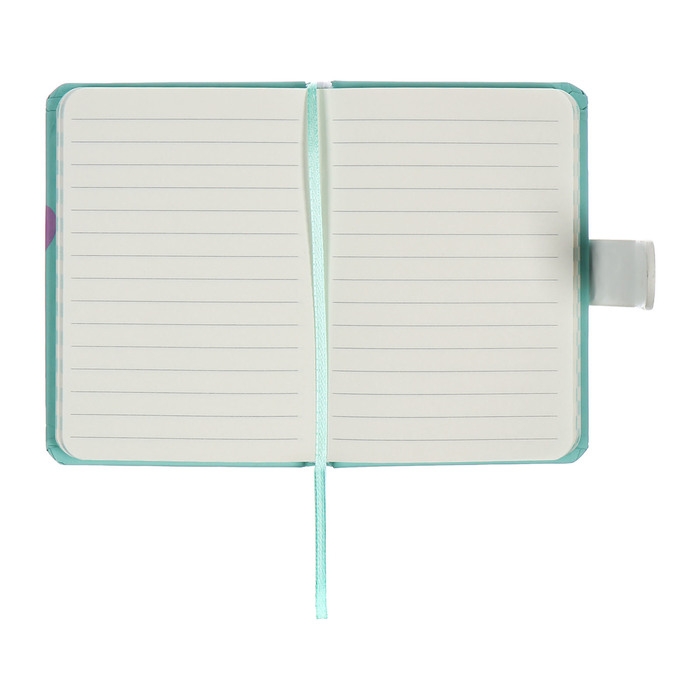 Записная книжка подарочная 96л,линия, с хлястиком, срез с рисунком обложки, Аниме (12,9х9см)   10539