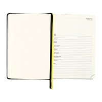 Ежедневник недатированный, A5, 136 листов, кожзам, deVENTE. Ultra, твердая обложка, тиснение фольгой, перфорация, ляссе, блок 70%, черный/желтый Ежедневник недатированный, A5, 136 листов, кожзам, deVENTE. Ultra, твердая обложка, тиснение фольгой, перфорация, ляссе, блок 70%, черный/желтый