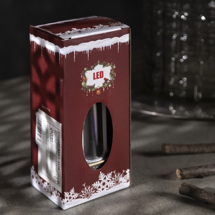 Светодиодная фигура &laquo;Свеча в ротонде&raquo; 6.3 &times; 14 &times; 6.3 см, пластик, батарейки AG13х3 (в копмплекте), свечение тёплое белое