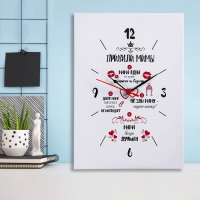 Часы-картина настенные, интерьерные "Правила мамы", 30 х 40 см, на холсте, бесшумные Часы-картина настенные, интерьерные "Правила мамы", 30 х 40 см, на холсте, бесшумные