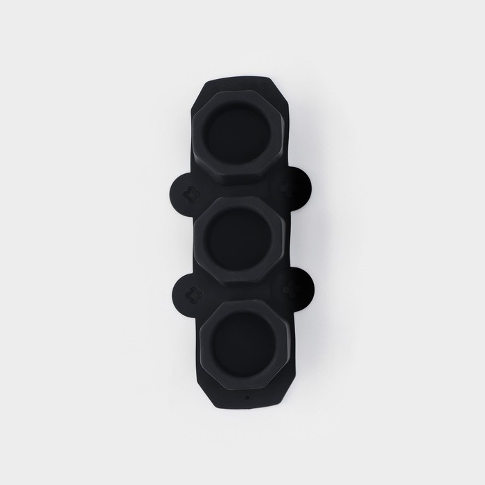 Форма для льда «Стопка», 21,5×9×4,8 см, 3 ячейки (5,9×5,5 см) цвет чёрный Форма для льда «Стопка», 21,5×9×4,8 см, 3 ячейки (5,9×5,5 см) цвет чёрный