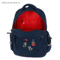 Рюкзак школьный Bruno Visconti, 40 х 30 х 16 см, эргономичная спинка, &laquo;Еноты, сердечки&raquo;