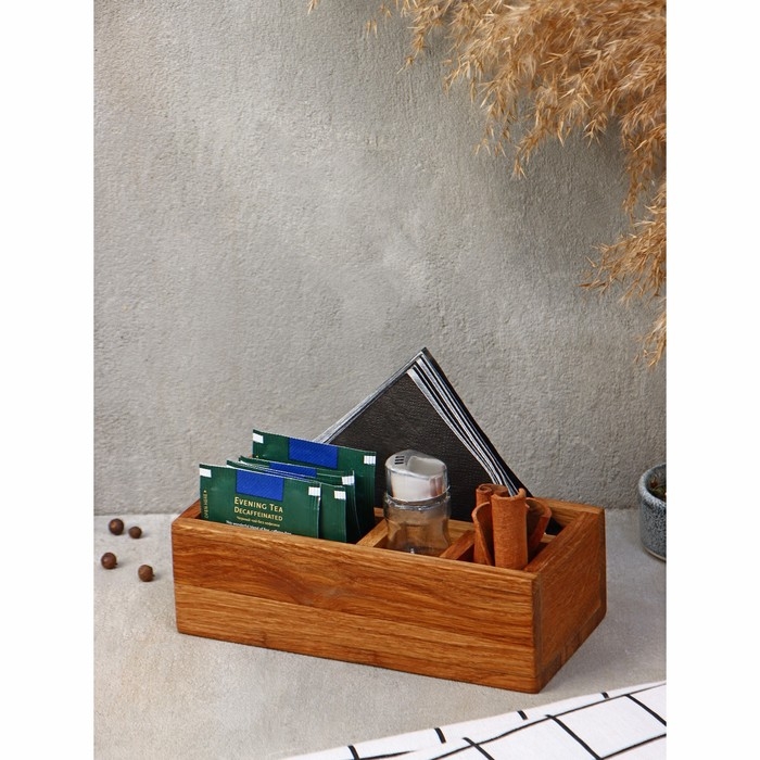 Подставка - органайзер Adelica, 4 секции, дуб Подставка - органайзер Adelica, 4 секции, дуб