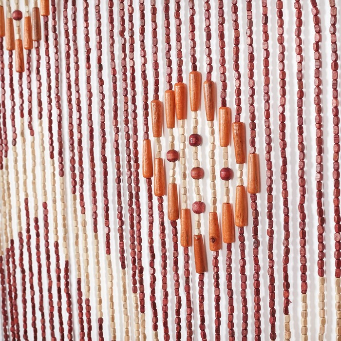 Занавеска декоративная деревянная, 90&times;195 см, 52 нити