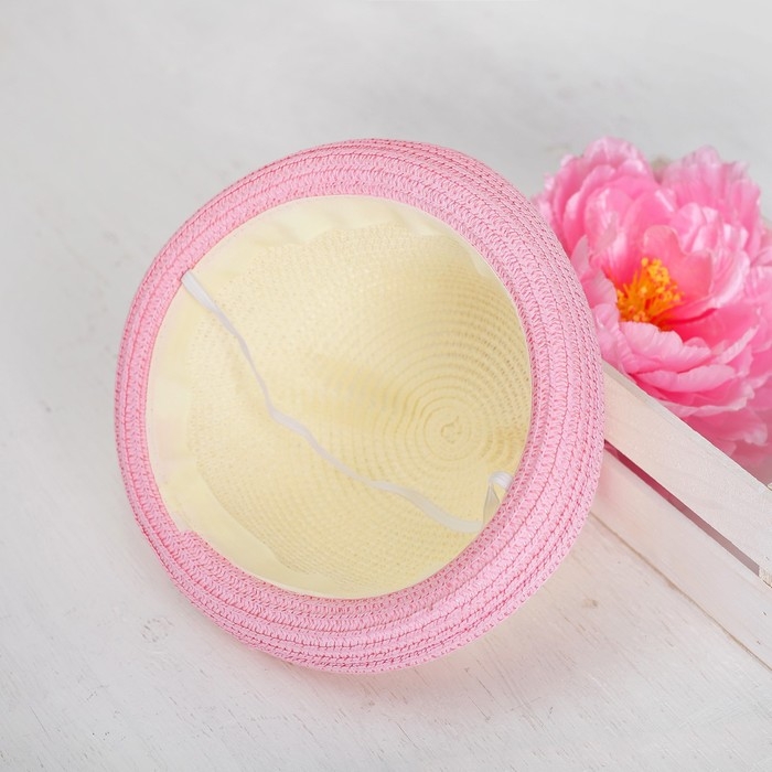 Панама детская соломенная для девочки &laquo;Пандочка&raquo;, р-р 54, 2-6 лет