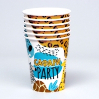 Набор бумажной посуды "Сафари", 6 тарелок,6 стаканов, скатерть Набор бумажной посуды "Сафари", 6 тарелок,6 стаканов, скатерть