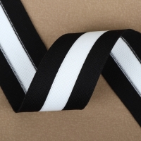 Тесьма трикотажная лампас 40 мм, 9,1 ± 0,5 м, цвет чёрный/белый Тесьма трикотажная лампас 40 мм, 9,1 ± 0,5 м, цвет чёрный/белый