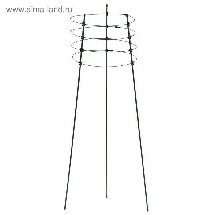 Кустодержатель, d = 22&ndash;26&ndash;28 см, h = 75 см, 4 кольца, металл, зелёный, Greengo