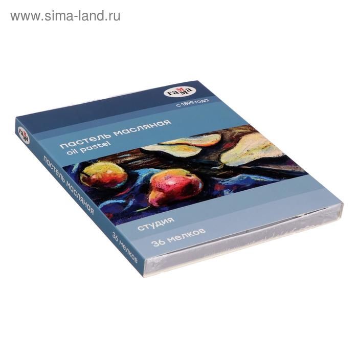 Пастель масляная, набор 36 цветов, Гамма "Студия", d-8мм, l-65мм, в картонной коробке
