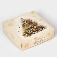 Новый год. Коробка под 4 конфеты, "Новогоднего Волшебства", 12,6 х 12,6 х 3,8 , кондитерская упаковка Новый год. Коробка под 4 конфеты, "Новогоднего Волшебства", 12,6 х 12,6 х 3,8 , кондитерская упаковка