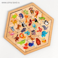 Пазл деревянный &laquo;Весёлый зоопарк&raquo; (Занимательные треугольники)