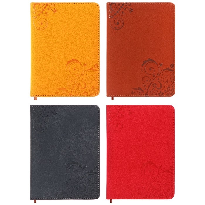 Ежедневник недатированный А6, 100 листов в линейку, обложка пвх, МИКС Ежедневник недатированный А6, 100 листов в линейку, обложка пвх, МИКС